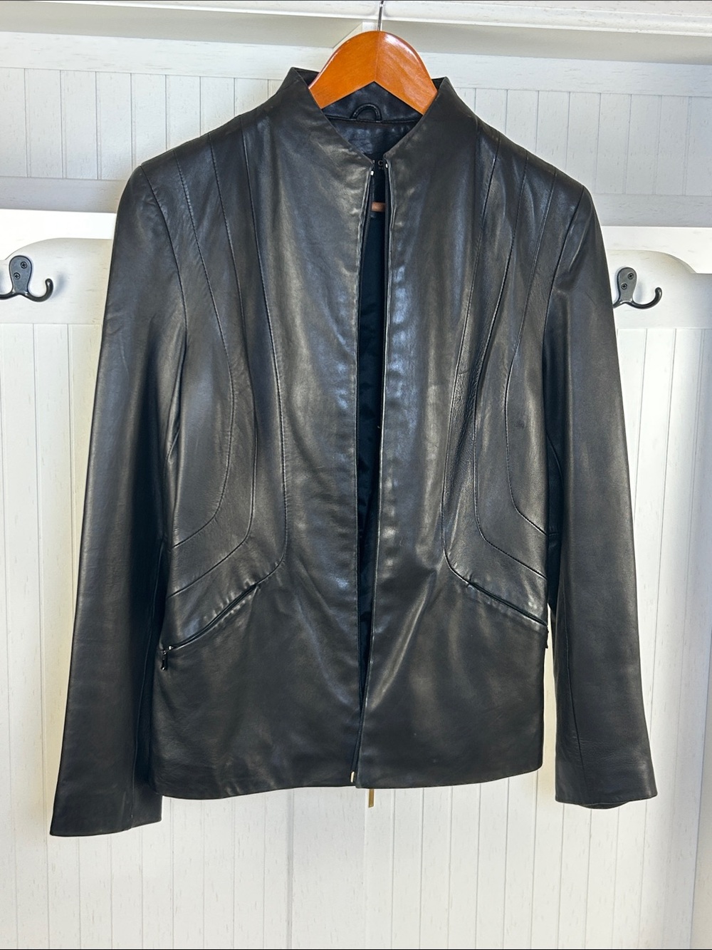Kenneth Cole New York Buttery Soft Leather Jacket Black Medium